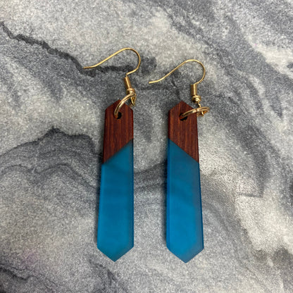 Dangle Earring - Wood & Sea Glass