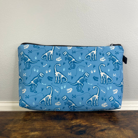 Pouch - Dino Skeleton Blue