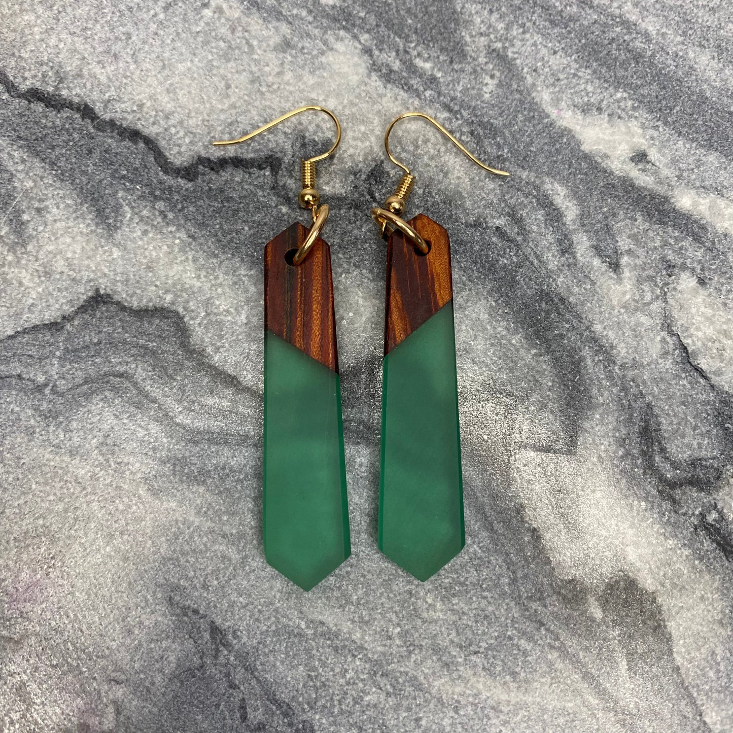 Dangle Earring - Wood & Sea Glass