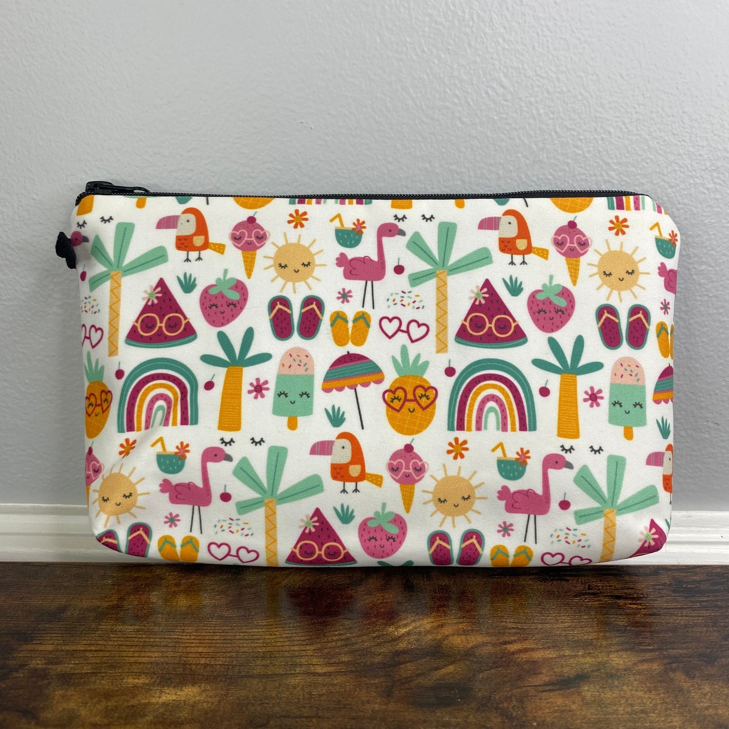 Pouch - Summer Fruit Rainbow Palm Tree