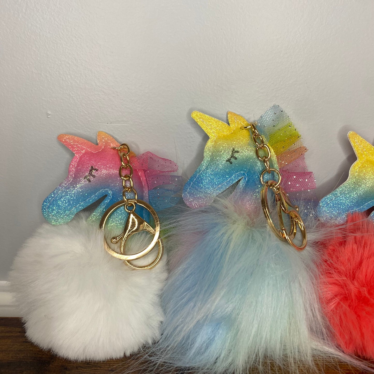 Keychain - Fuzzy Unicorn Pom Pom